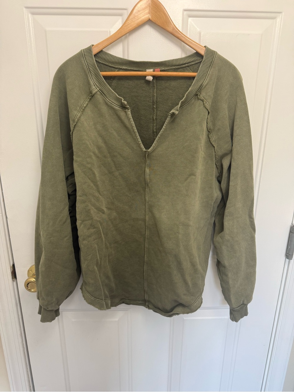 Anthropologie Pilcro Green V Neck Sweater Size Medium Loungewear Casual